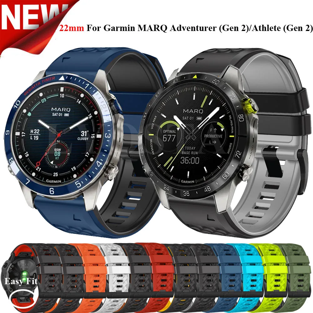 26 22Mm Cinturino In Silicone Quick Fit Per Garmin Fenix 7X 6X 5X Epix Gen 2 Marq Adventurer/Atleta/Golfista/Capitano/Aviatore (Gen 2)