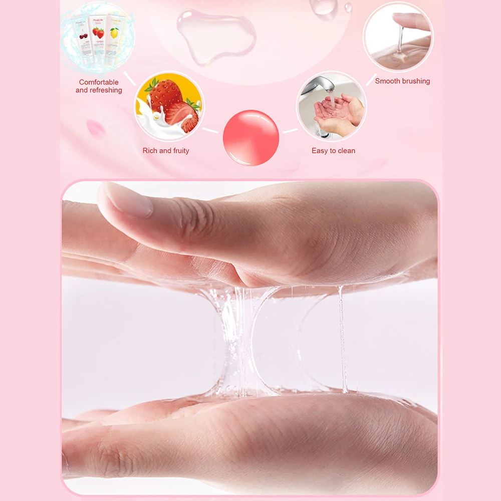 Sex Lubricant 60ml Water-based Strawberry Cherry Peach For Session Relieve Dryness Adults Lube Adult Gel