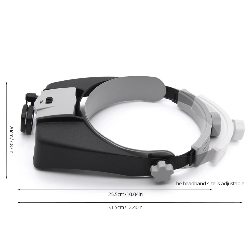 Head Mount Magnifier Glasses 1.5X 1.5X 6X 8X Loupe Helmet Magnifying Glass Hands Free Magnifier for Reading Jewelry Watch Repair