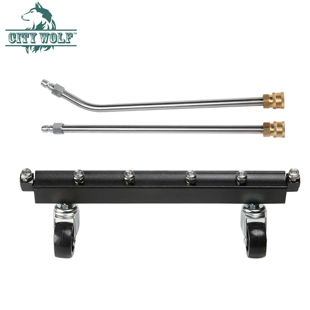 

High Pressure Six-hole Nozzle Car Chassis Road Cleaner Mobile Universal Wheel Surface Cleaner 4000psi