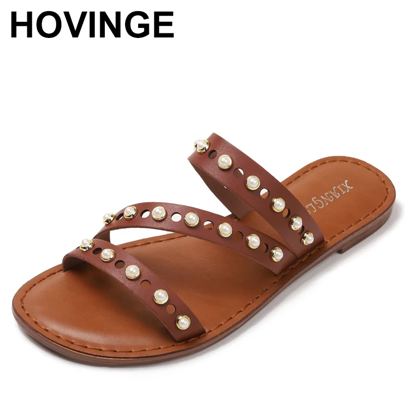 

2024 пляжные прозрачные Прочные Женские тапочки с заклепками на плоской подошве легкие Нескользящие летние дизайнерские сандалии