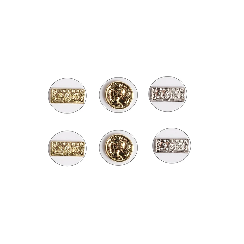 10 szt. Złote srebrne lalki w kształcie 3D kryształki górskie lalki do Manicure do paznokci ze stopu biżuteria artystyczna metalowe ozdoby