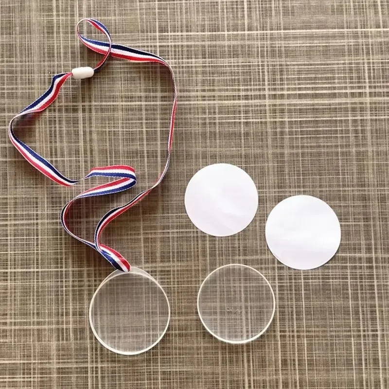 24 Pcs Design Your Own Award Medals Plastic Blank DIY Award with Ribbons for Party Favors Trophy for Prize Gift Children Sports diy award medals