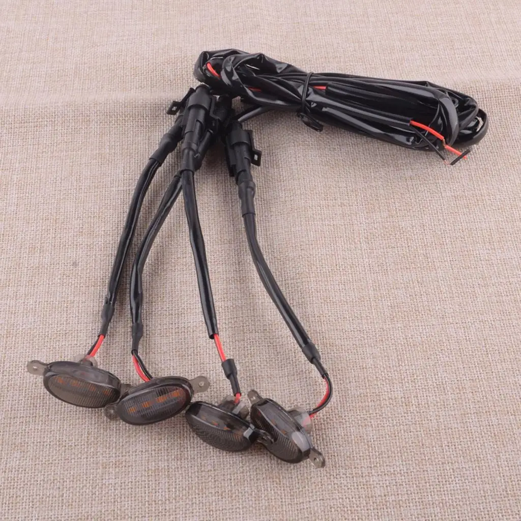 4Pcs Smoked Lens Led Front Bumper Grille Light  4 In 1 Daytime Running Lamp Fit For Ford Explorer 2016 2017 2018 2019