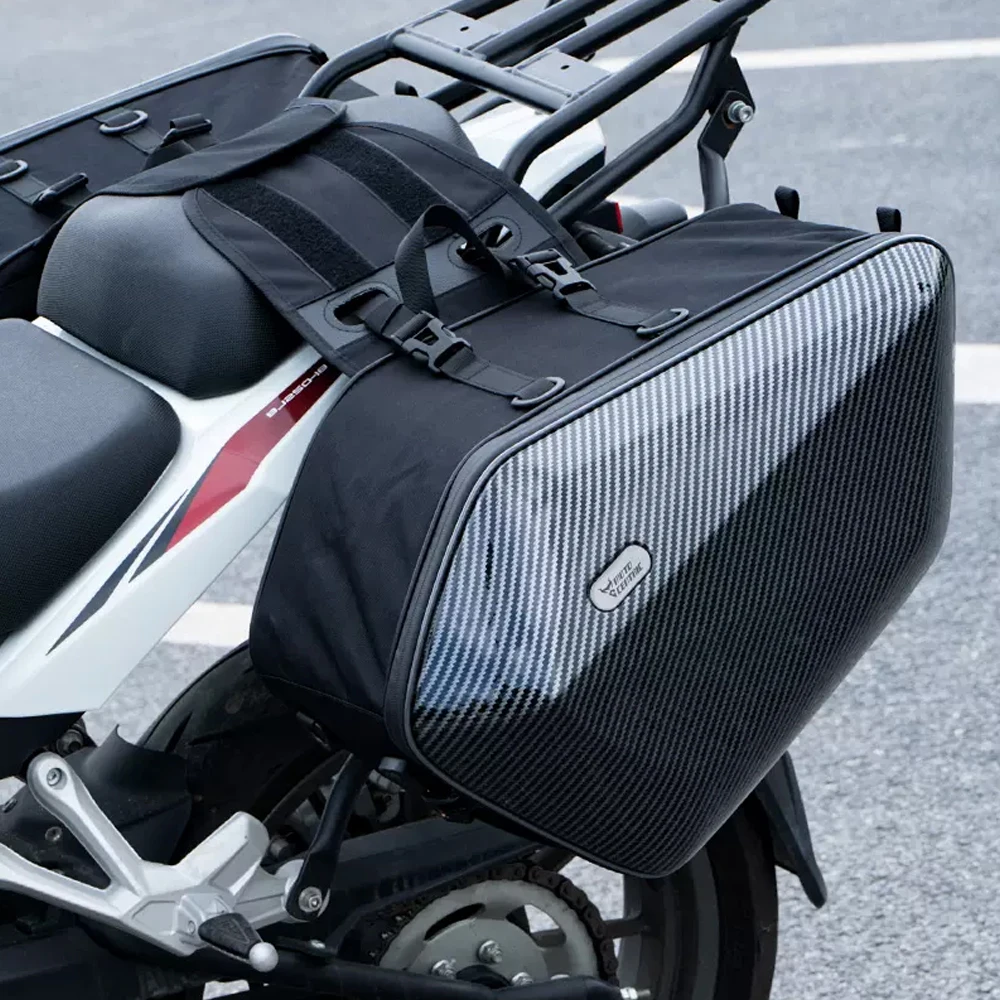 Motocentric Motorcycle Side Bag Waterproof Carbon Fiber ABS