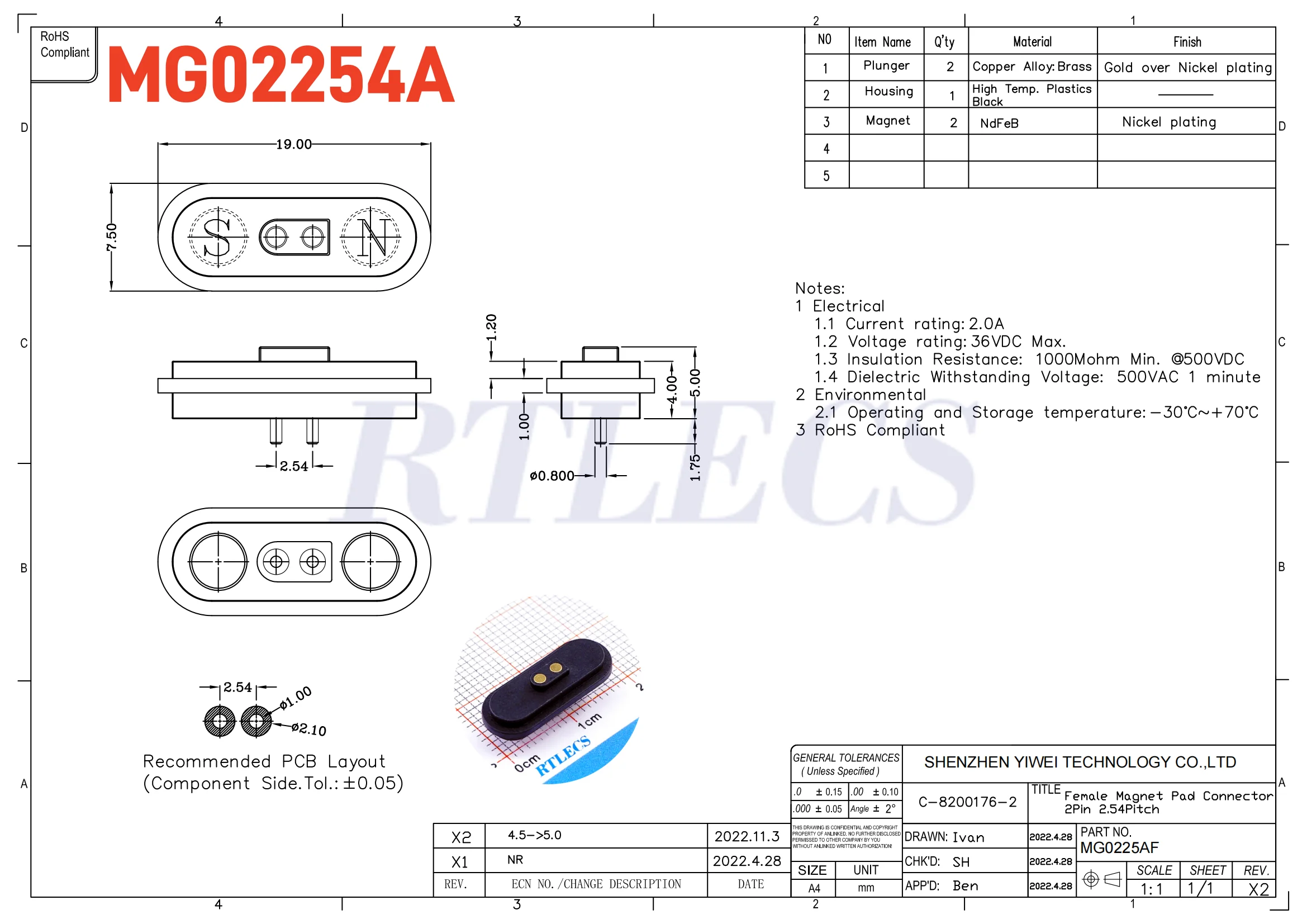 1 3 5 20 Stück magnetisches Gegen ladekabel Smart 1 2a Abstand 2,54mm 2 3 4-polige Pogo-Pin-Buchse Gleichstrom-Strom versorgungs lösung – Detail 7