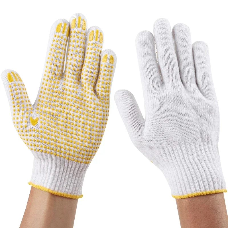 Home Cotton Gloves Dispensing Non-slip Mechanic Gloves Absorb Sweat Work Coldproof Protection Gardening Glove 12Pairs/Bag Cotton Gloves Cotton Work Gloves