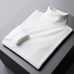 2023 New Winter Turtleneck Thick Mens Sweaters Casual Turtle Neck Solid Color Quality Warm Slim Turtleneck Sweaters Pullover Men