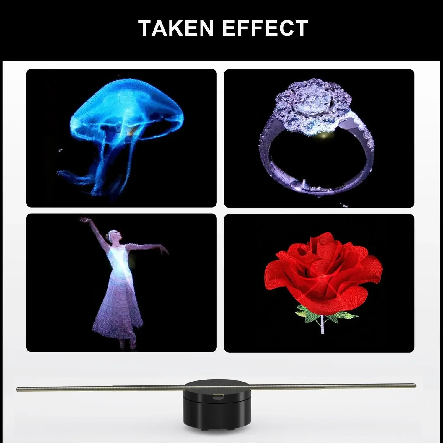3D Advertising Projector Wifi Led Sign Holographic Lamp Player Remote 3D Fan Hologram Projector Logo Light