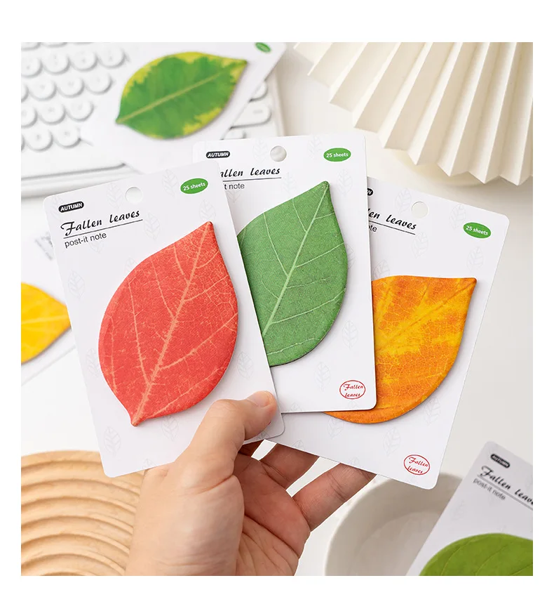 Leaf-Shaped Sticky Notes | Versatile Adhesive Notepads