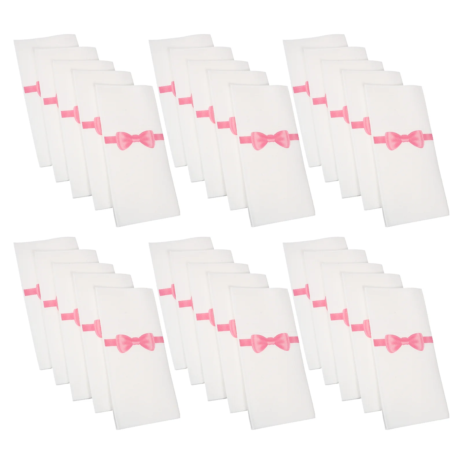 50 Pcs Knife and Fork Pad Napkin Wrapping Tableware Packing Napkins Bathroom Paper Towels Engagement Bow Tie