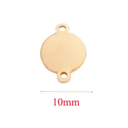 20 - Piece Gold Stainless Steel Round Blank Stamping Tags with Dual Loops (Gold 10mm)