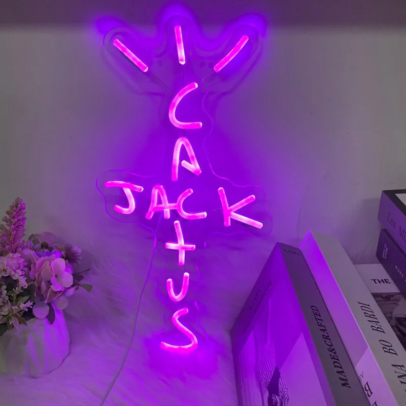 Cactus Jack Neon Sign LED Night Light Wall Art Decor Signs for