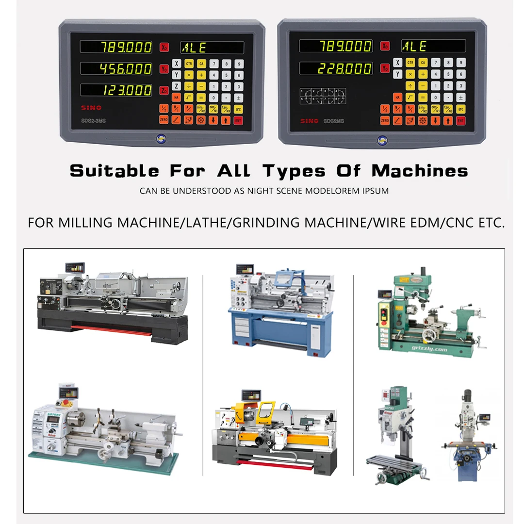 Sino 3 Axis Digital Readout Display Set Dro Sds3ms 3pcs Glass Linear
