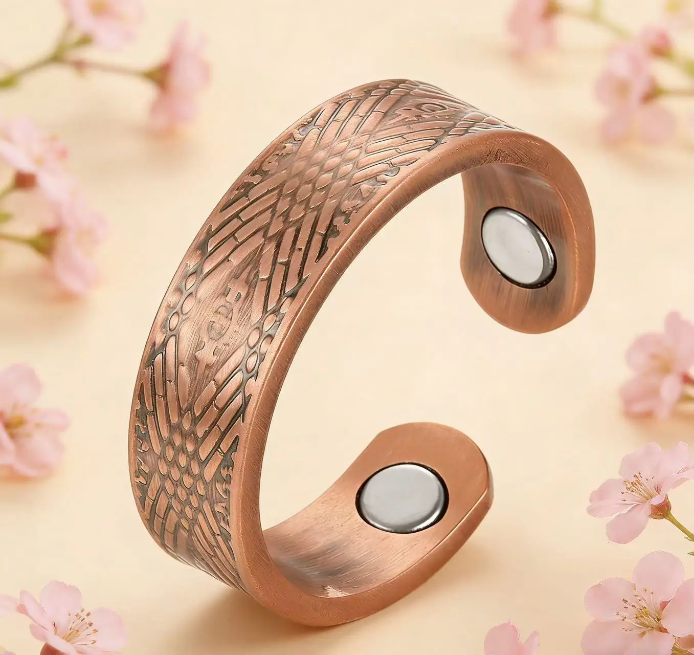 Pure Copper Magnetic Adjustable Ring - Vintage Therapeutic Anillo Magnetico Gift