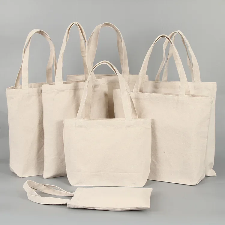 Black Reusable Cotton Tote Bags Eco Foldable Shoulder Bag Large Handbag Solid Fabric Canvas Tote Bags for Market Bags 4