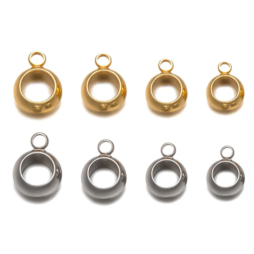 Вешалка с большим отверстием из нержавеющей стали, 20 шт., 3-5 мм, бусина с петлей для изготовления ювелирных изделий своими руками, фурнитура для европейского браслета Вешалка с большим отверстием из нержавеющей стали, 20 шт., 3-5 мм, бусина с петлей для изготовления ювелирных изделий своими руками, фурнитура для европейского браслета