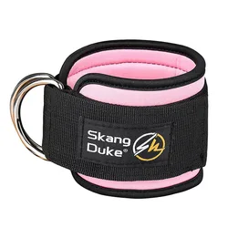 Padded Double D-Ring Adjustable Ankle Band for Leg Training and Support (Pink 1PC)