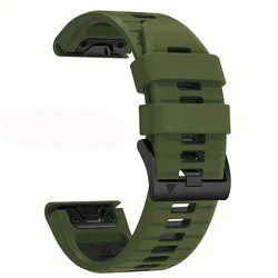 Stylish Silicone Quickfit Watch Strap - 22mm & 26mm - Quickfit  26mm (Military green black)