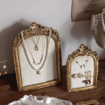 Modello floreale Cornice per foto Supporto per collana Espositore verticale per gioielli fatti a mano Busto Modello salvaspazio antiscivolo