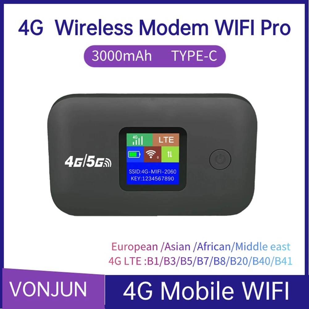 Portable High-Speed Mobile Hotspot Router with SIM Card Slot - Ideal for Home and Travel WiFi Connectivity