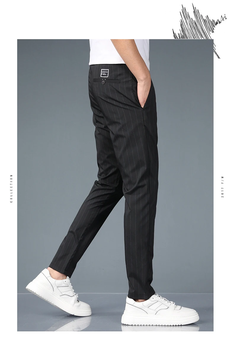 Men's Slim Fit Lightweight Straight Pants Fabric Detail View