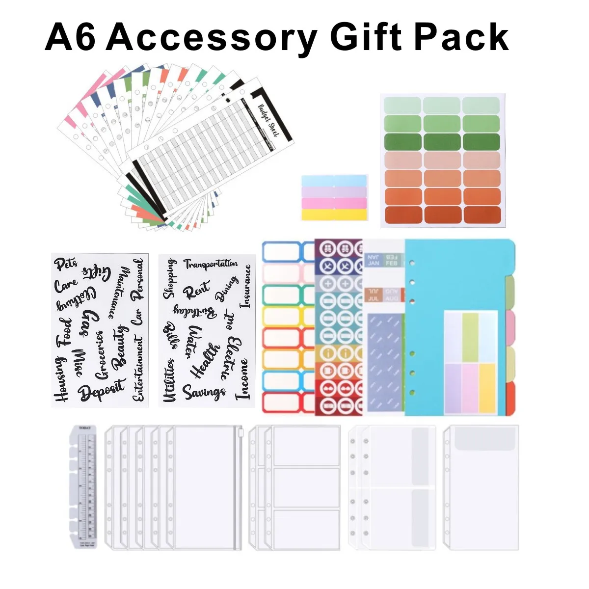 A5. A6 Booklet 6-hole Loose leaf Notebook Zipper Bag Bill Handbook PVC ...