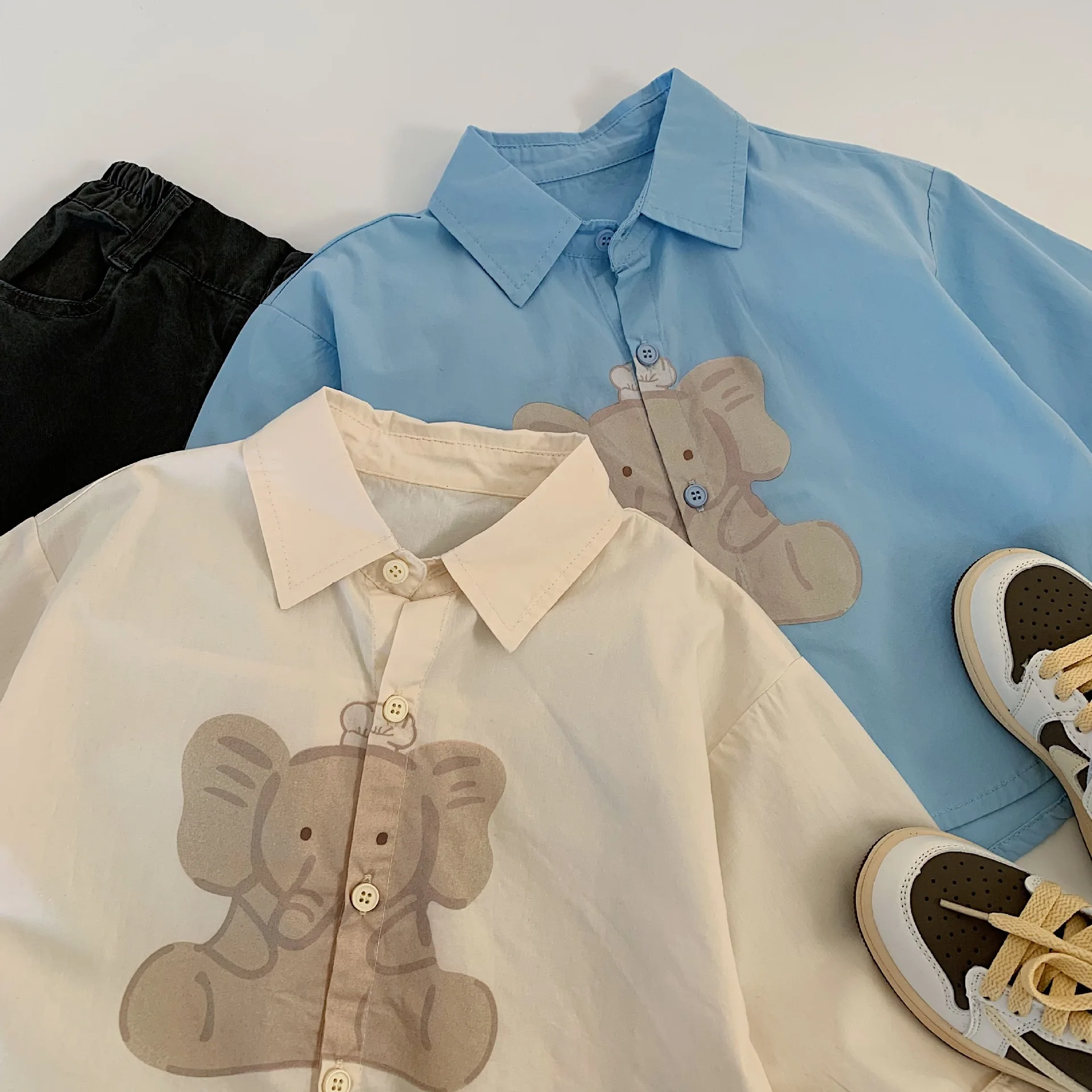 Children Clothes Kids Casual Shirt Spring Cute Cartoon Printed Cardigan Coat Boys and Girls New Simple Kids Shirt Trend