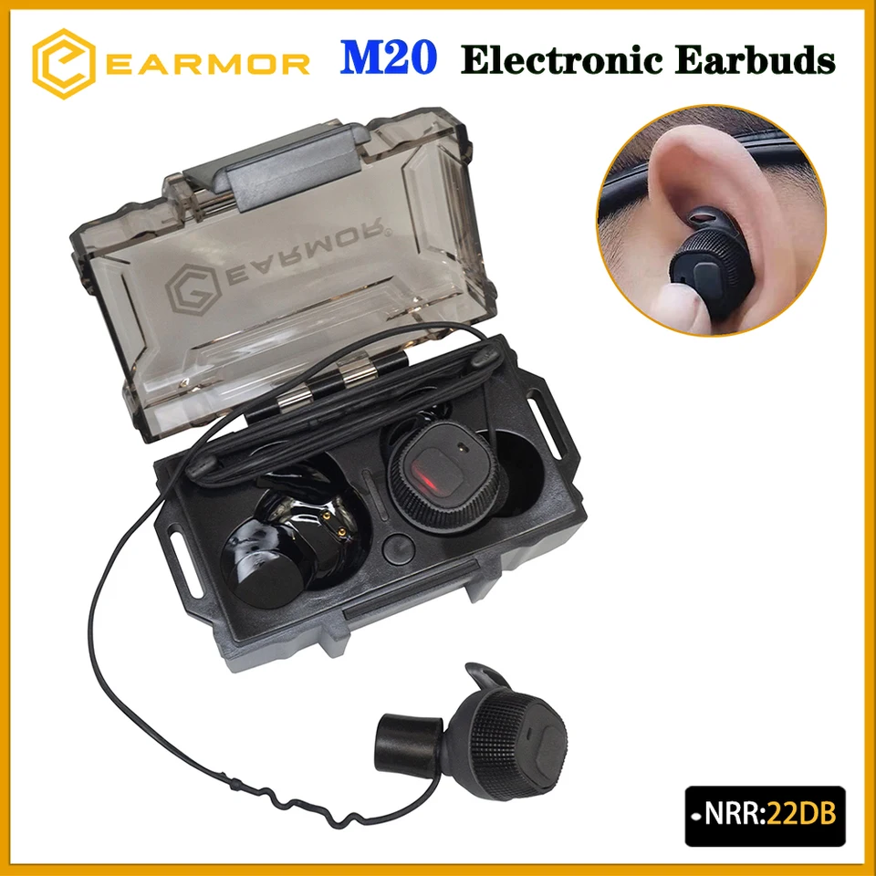 EARMOR M20 ワイヤレスイヤフォン EARMOR M20 電子アンチノイズ耳栓/聴覚保護インイヤーイヤホンエアガン