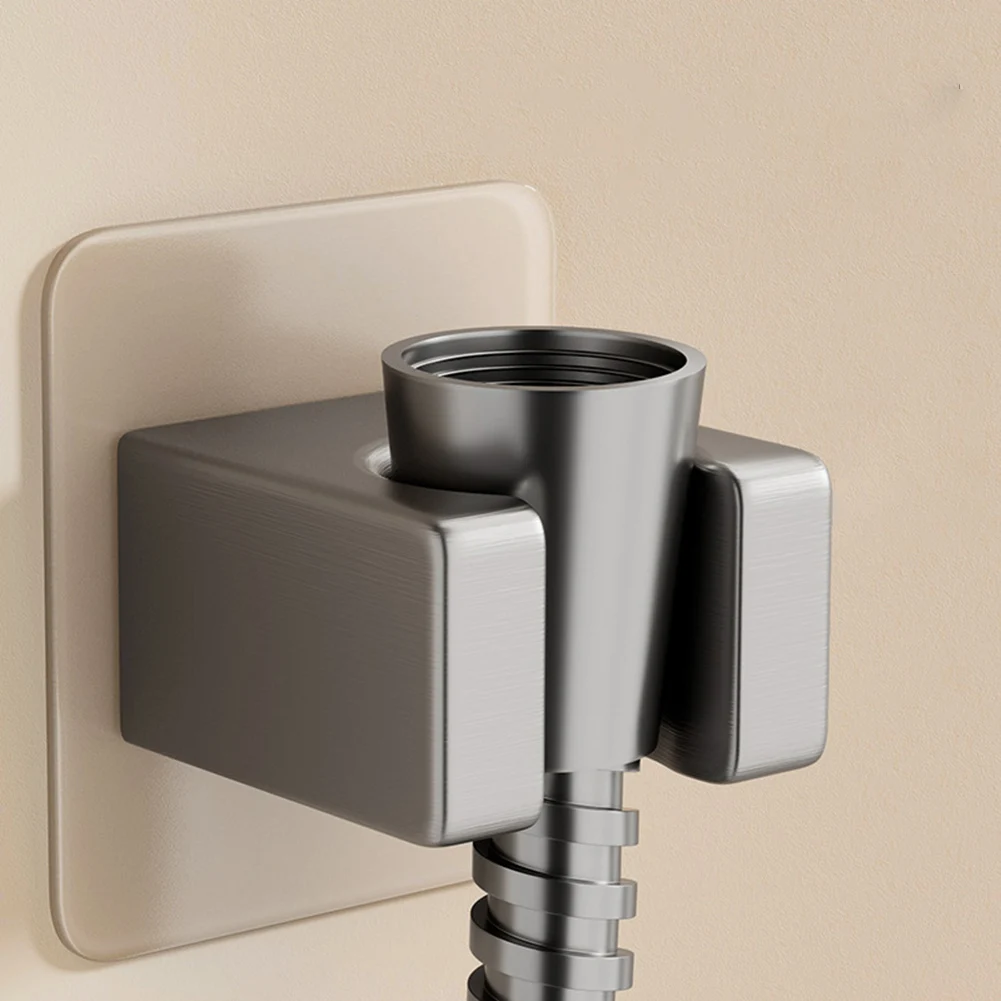 Adjustable Shower Holder Polished Handheld Shower Head Holder Punch-Free Bathroom Wall Mount Bracket Fixing Accessories