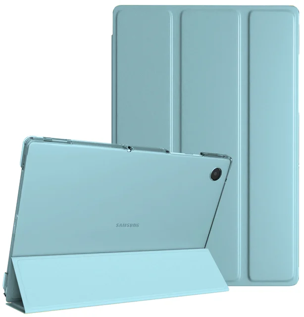 For Samsung Galaxy Tab A8 10.5 inch 2022 Tablet Cover for Samsung Tab A8 10.5 SM-X200/X205 Tri-folding Stand Case for A7 Lite Sky Blue