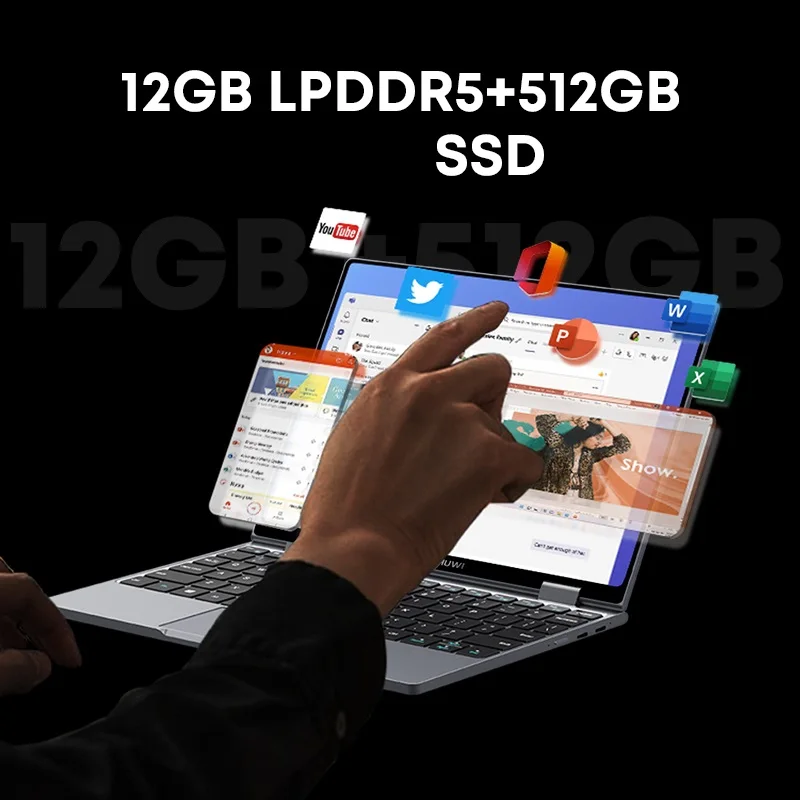 CHUWI MiniBook X Laptop Tablet 2 In 1 Intel N100 10.51" FHD IPS Screen 12GB LPDDR5 512G SSD Windows 11 Notebook 1200*1920 4