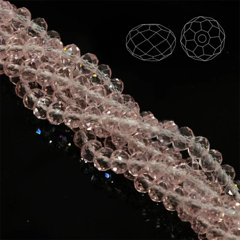 thumbnail image 1 of Cuentas facetadas de cristal de calidad AAA, cuentas espaciadoras Rondelle de 3, 4, 6, 8 y 10mm, suministro de joyería para proyectos de abalorios DIY, 1 of 5