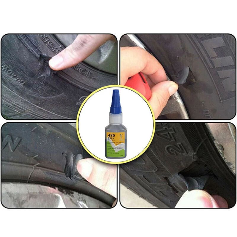 480 Black Super Glue Car Rubber Repair Tire Glue Window Speaker Seal
