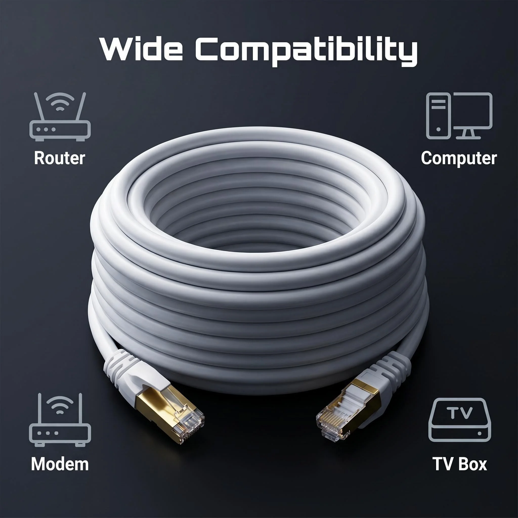 1000Mbps 고속 이더넷 케이블 RJ45 Cat6 네트워크 패치 코드 게임용 PC 라우터 모뎀용 지연 없는 안정적인 속도 0.5-50M 옵션