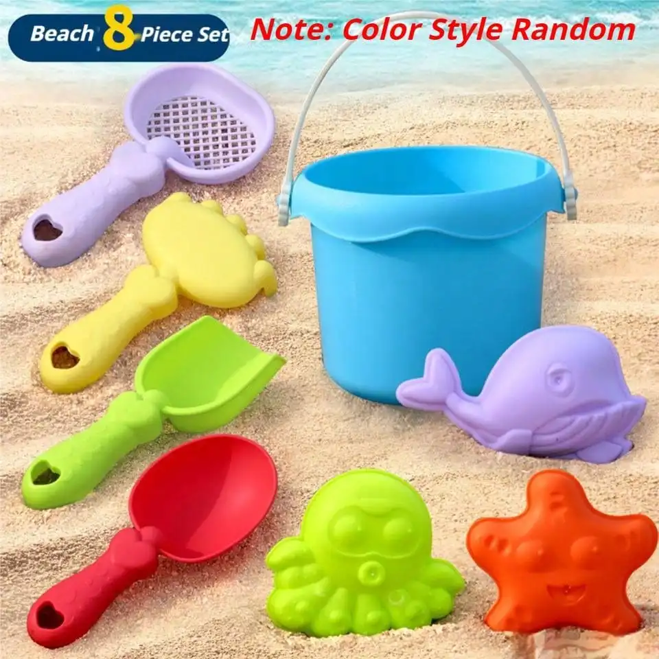 8PCS Summer Beach Sand Play Accessories Children Outdoor Games Beach Toys For Kids Winter Snow Play Tools (random colors) 2