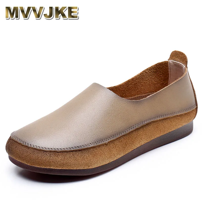 

Spring and Summer Women's Shoes British Style Mules Cow Genuine Leather Loafers Casual Female Flats Slip-On