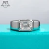 AnuJewel 2ct D Color Emerald  Moissanite Men Ring 925 Sterling Silver 18K Gold Plated Engagement Rings For Man Jewelry Wholesale 1