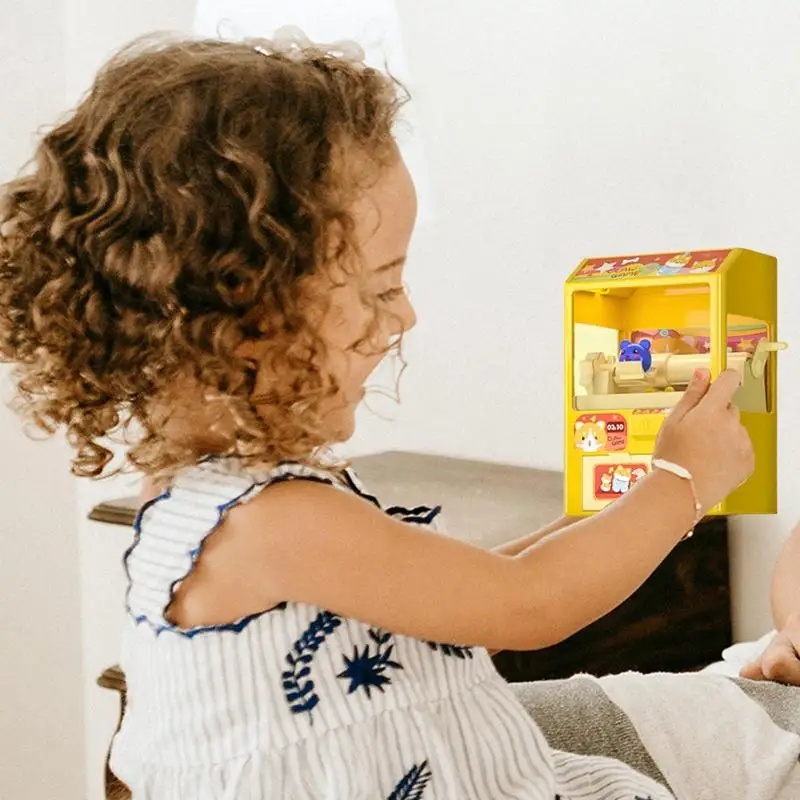 Mini Candy Claw Machine Game With Light And Music Cartoon Capsule Grabbing Catcher Toys Coin Operated Play Game Toy For Kids 3
