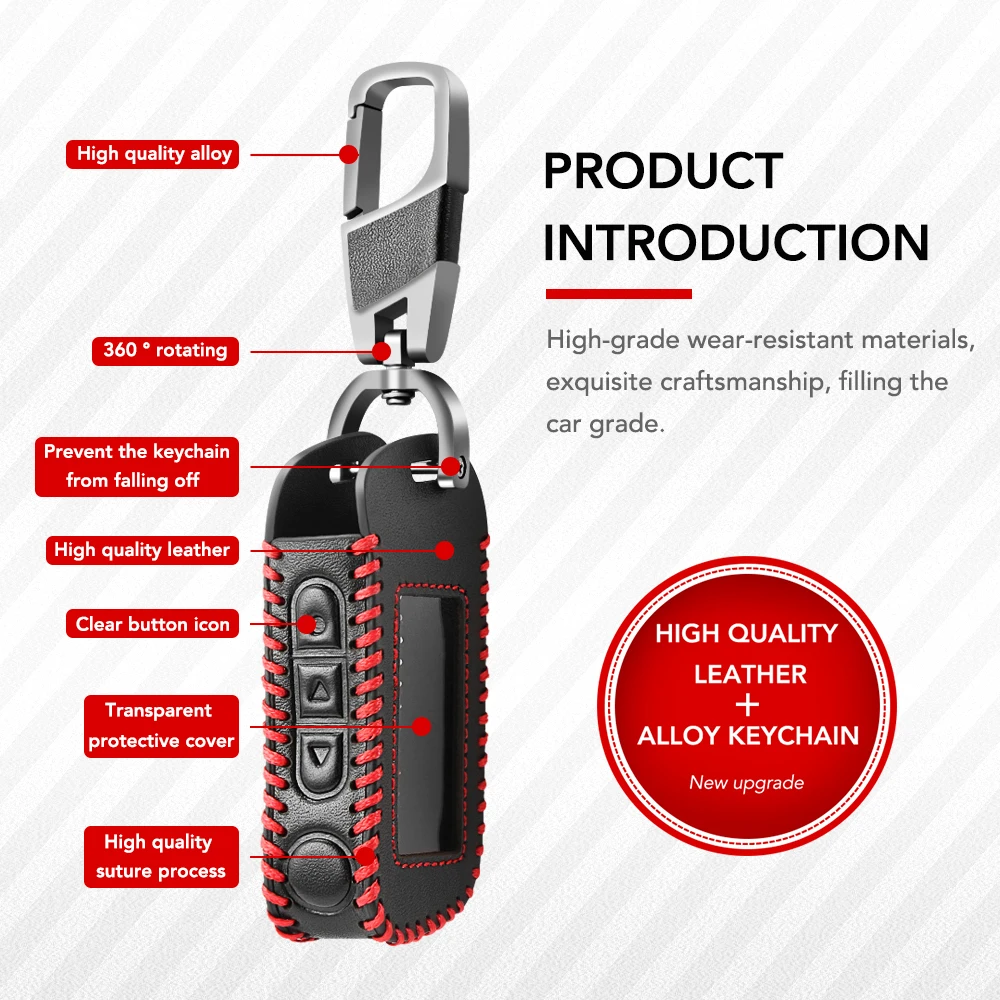 Real Leather Car Key Case for Starline A93 A63 A36 A39 A66 A96 Remote Control