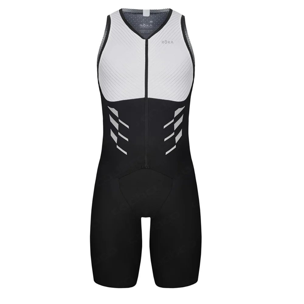여름 ROKA 트라이 애슬론 Skinsuit 남성용 짧은 소매 스타킹 사이클링 슈트 MTB Ropa Ciclismo Elastic Bike Running Swimming Bodysuit