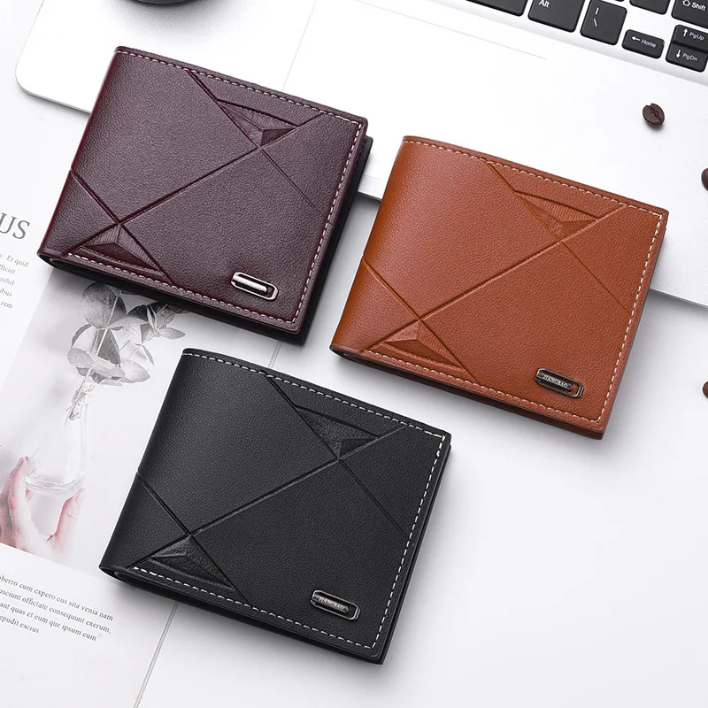 New Style Men's Short Wallet Multiple Card Slots Fashion Casual Thin Horizontal Money Clip for Young Men