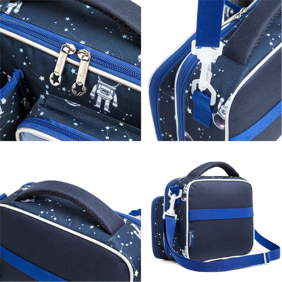 Borsa Termica per Pranzo con Stampa Crociere Vacanziera e Tracolla per Bambini/e, Miglior Regalo, Borsa Porta Pranzo Scolastica 2D Piatta con Cartoni Animati per Bambini/e  1524