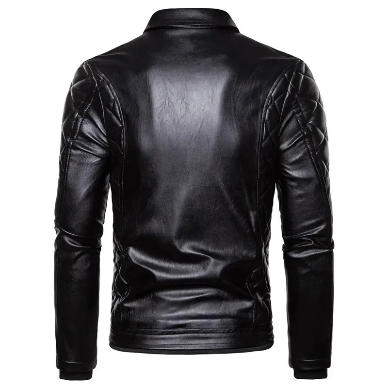 Men's Autumn Suede Collar Removable Slim Fit Men's Warm Pu Jacket Motorcycle Bomber Jacket Wool Leather EUR 2XL leather jackets men winter jacket