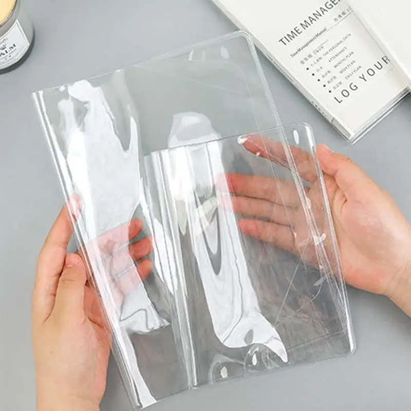 2Pcs 방수 PVC 투명 보호 슬리브 A6 A5 노트북 저널 플래너 도서 일기 보호 커버 사무용품