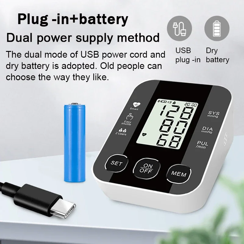 Description Picture 2 of itemAutomatic Tonometer Blood Pressure Meter BP Medical Sphygmomanometer LCD Infrared Forehead Thermometer Blood Pressure Monitor