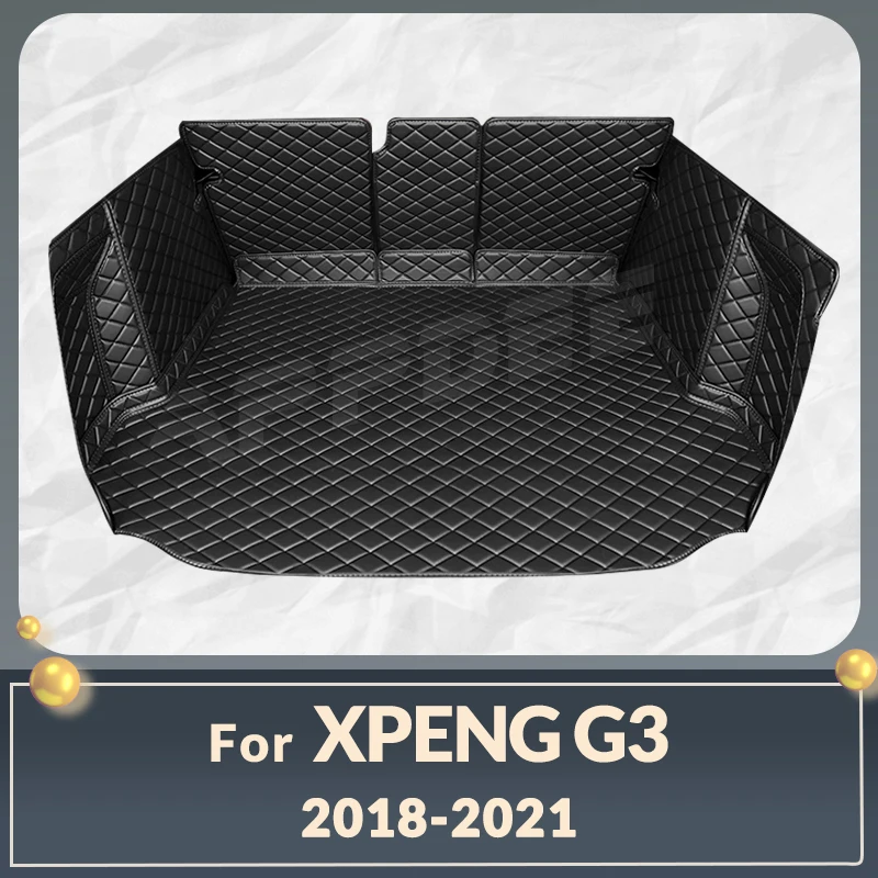 

Автомобильный коврик для багажника с полным покрытием для XPENG G3 2018-2021 20 19, кожаный чехол для багажника автомобиля, коврик, подкладка для груза, защитные аксессуары для интерьера