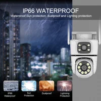 Tuya HD double objectif 5G Wifi caméra IP PTZ extérieur étanche double écran sécurité à domicile-protection couleur Vision nocturne Surveillance 4