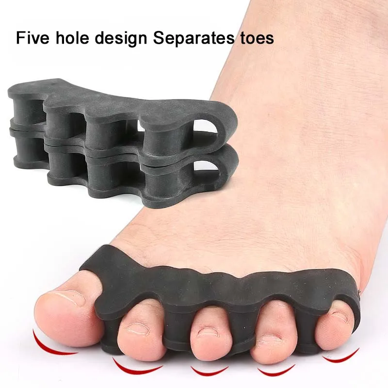 Toe Separator One Pair Silicone Five Holes Separation Clip Foot Finger Guard Valgus Toe Overlapping