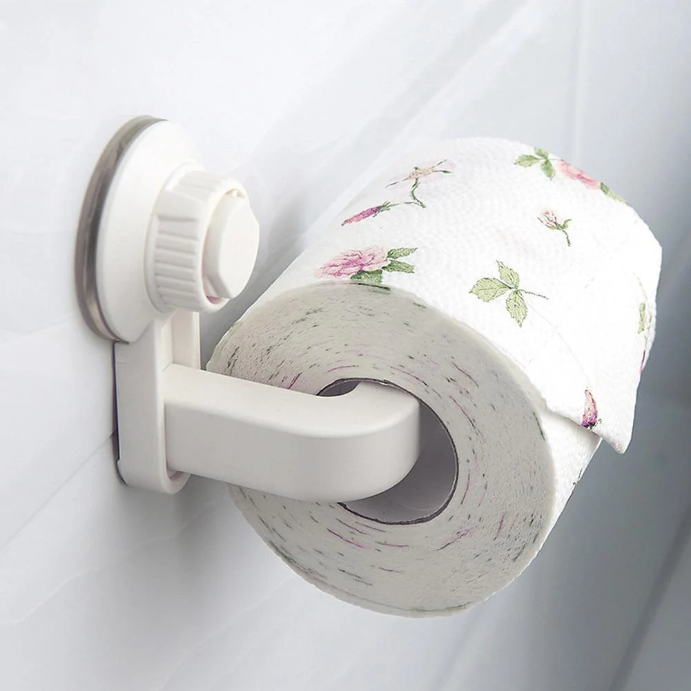 Bathroom Non Perforated Tissue Holder Wall-Mounted Bathroom Toilet Roll Paper Holder Rack Suction Cup Removable